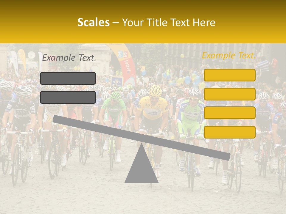 A Group Of People Riding Bikes Down A Street PowerPoint Template