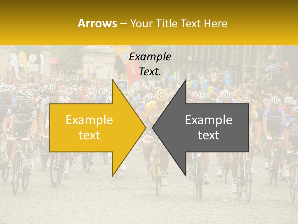 A Group Of People Riding Bikes Down A Street PowerPoint Template