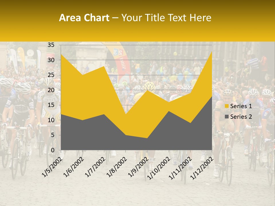 A Group Of People Riding Bikes Down A Street PowerPoint Template