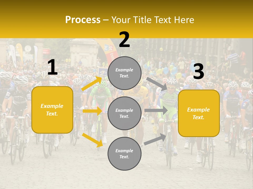 A Group Of People Riding Bikes Down A Street PowerPoint Template