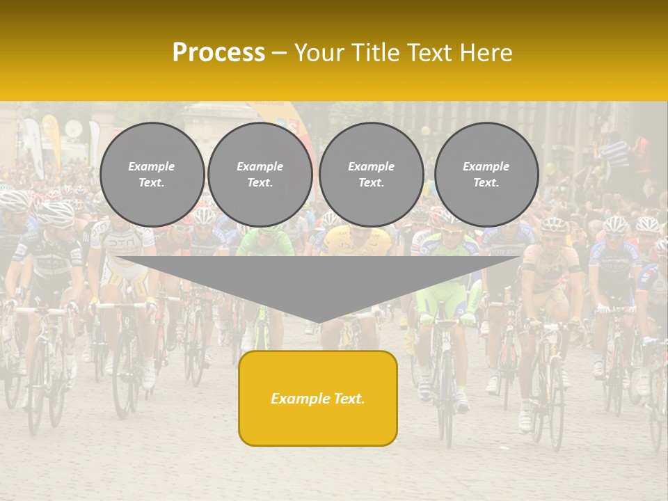 A Group Of People Riding Bikes Down A Street PowerPoint Template