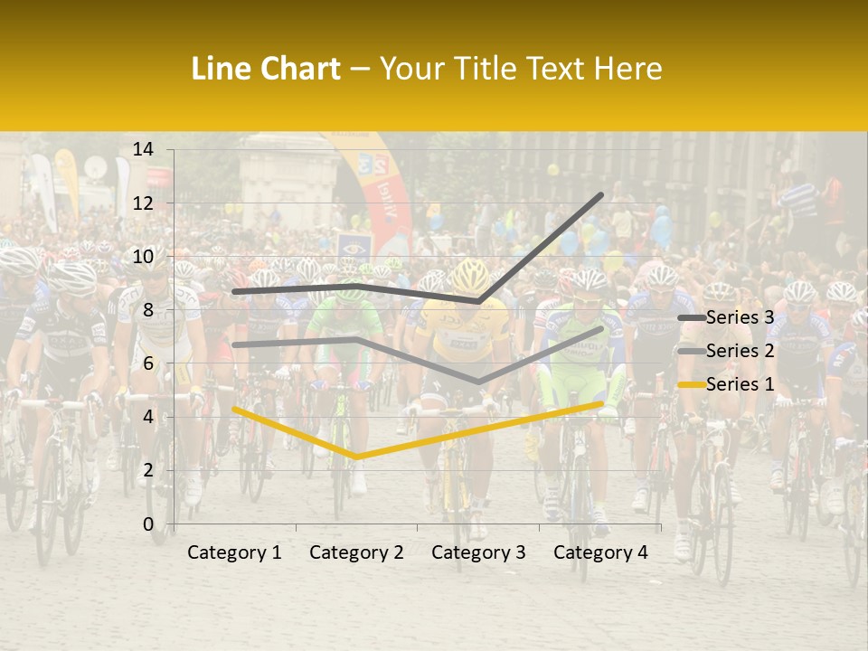 A Group Of People Riding Bikes Down A Street PowerPoint Template
