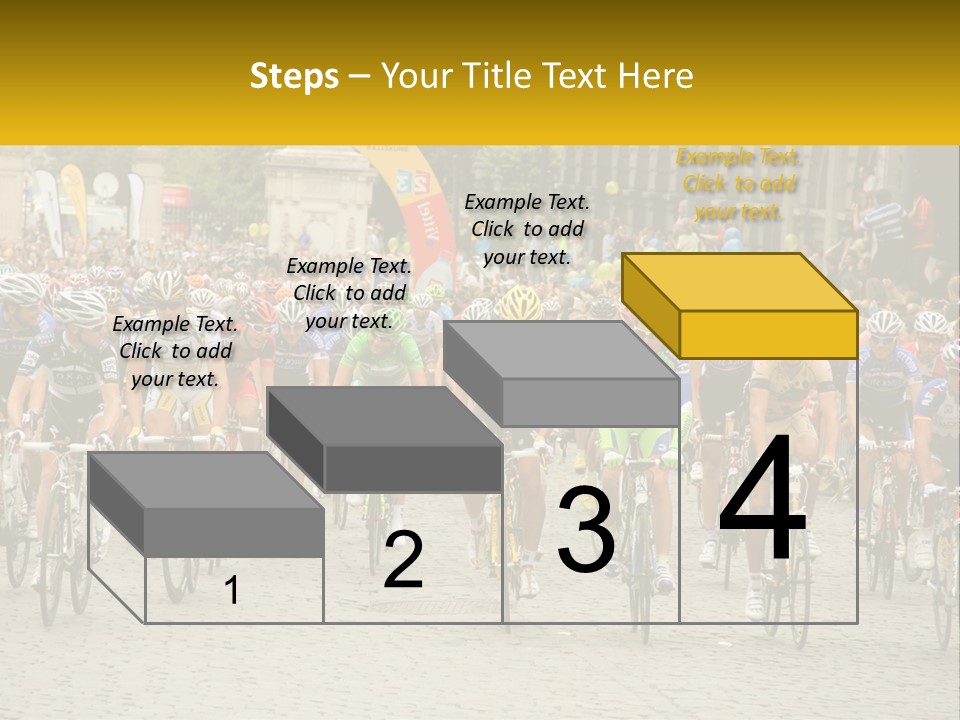 A Group Of People Riding Bikes Down A Street PowerPoint Template