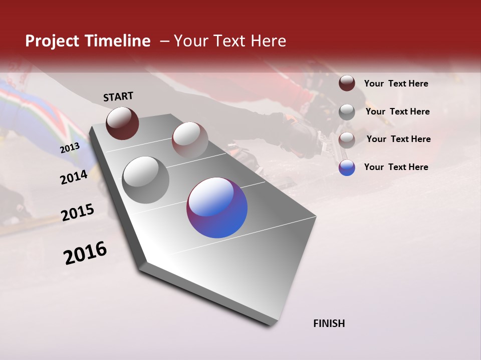 A Group Of People Riding Skis Down A Snow Covered Slope PowerPoint Template