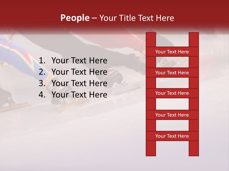 A Group Of People Riding Skis Down A Snow Covered Slope PowerPoint Template