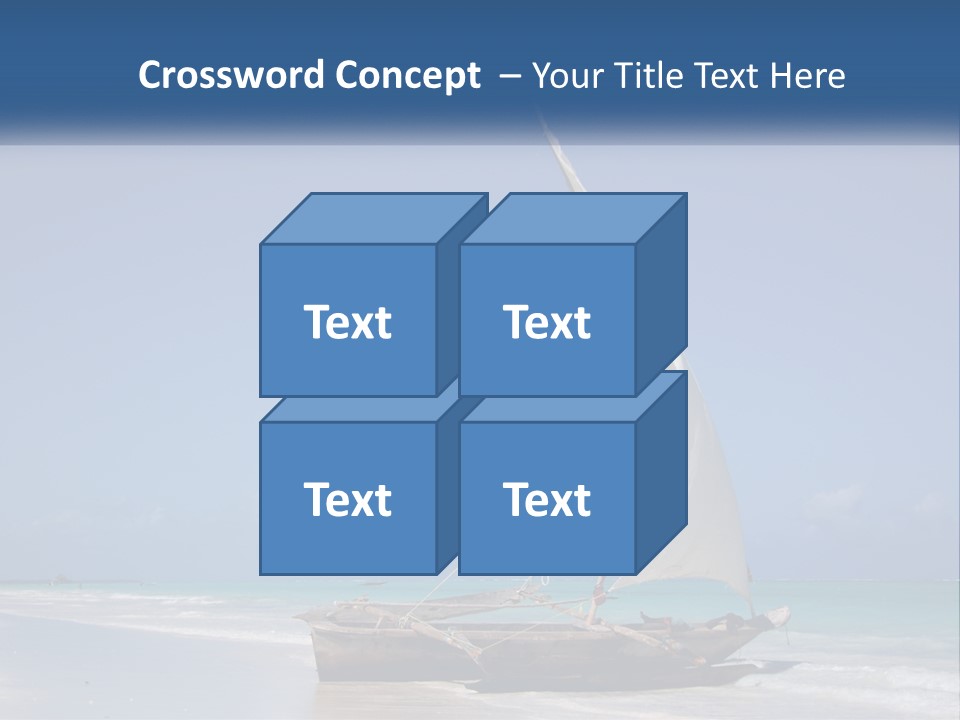 A Boat On The Beach With A Blue Sky In The Background PowerPoint Template