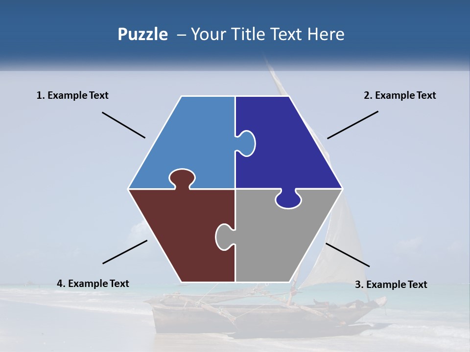 A Boat On The Beach With A Blue Sky In The Background PowerPoint Template