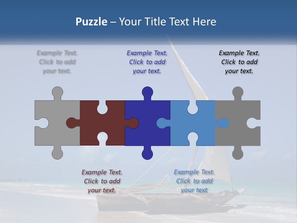 A Boat On The Beach With A Blue Sky In The Background PowerPoint Template