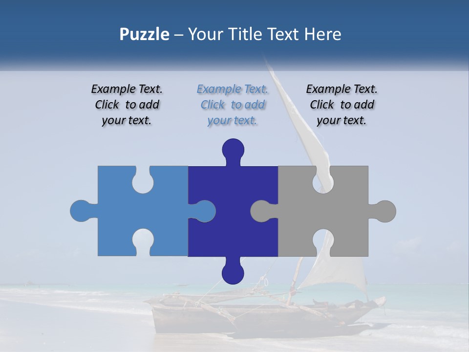 A Boat On The Beach With A Blue Sky In The Background PowerPoint Template