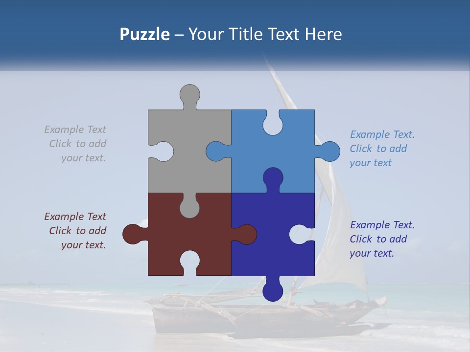 A Boat On The Beach With A Blue Sky In The Background PowerPoint Template