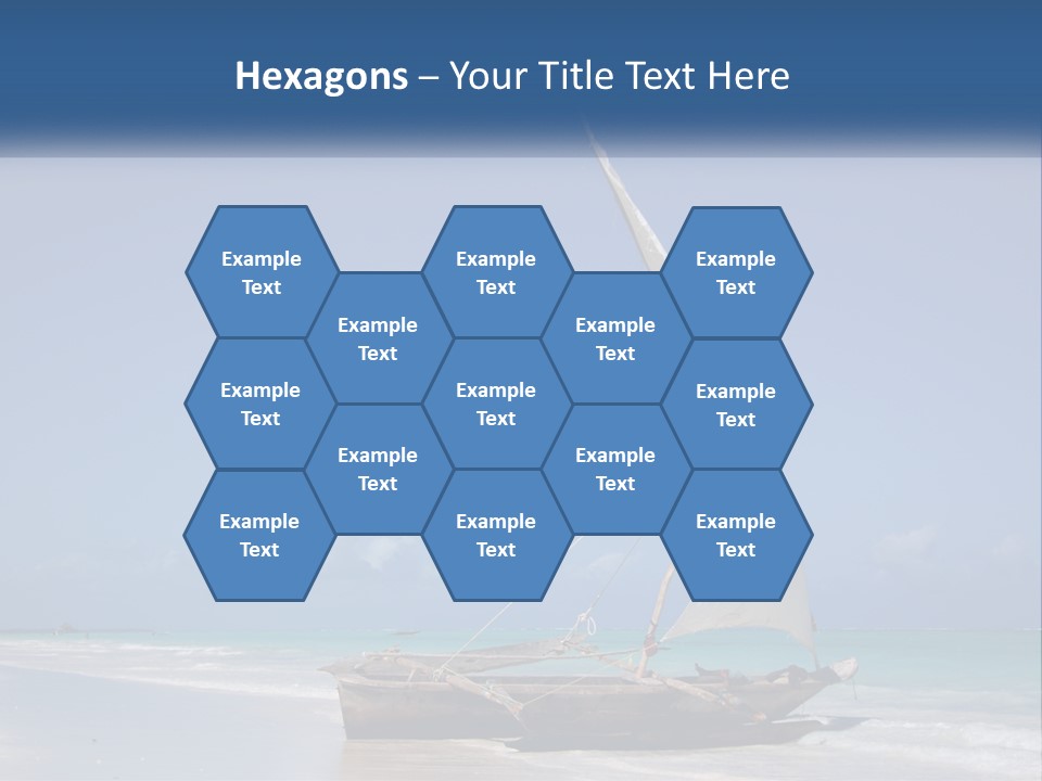 A Boat On The Beach With A Blue Sky In The Background PowerPoint Template