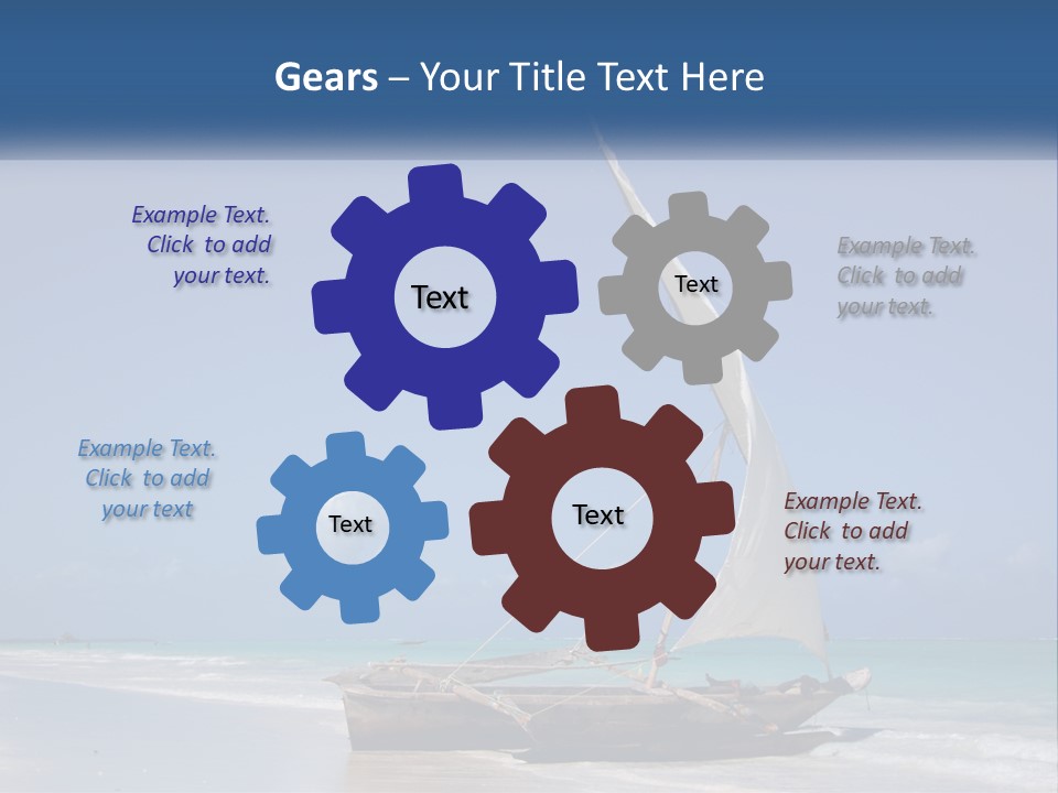 A Boat On The Beach With A Blue Sky In The Background PowerPoint Template