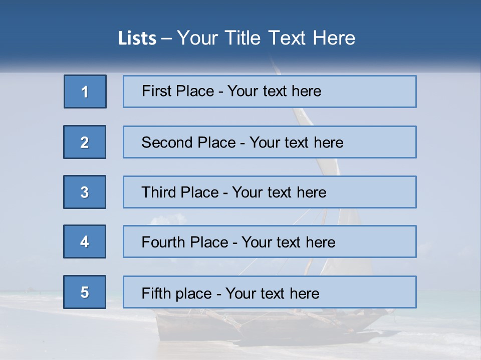 A Boat On The Beach With A Blue Sky In The Background PowerPoint Template