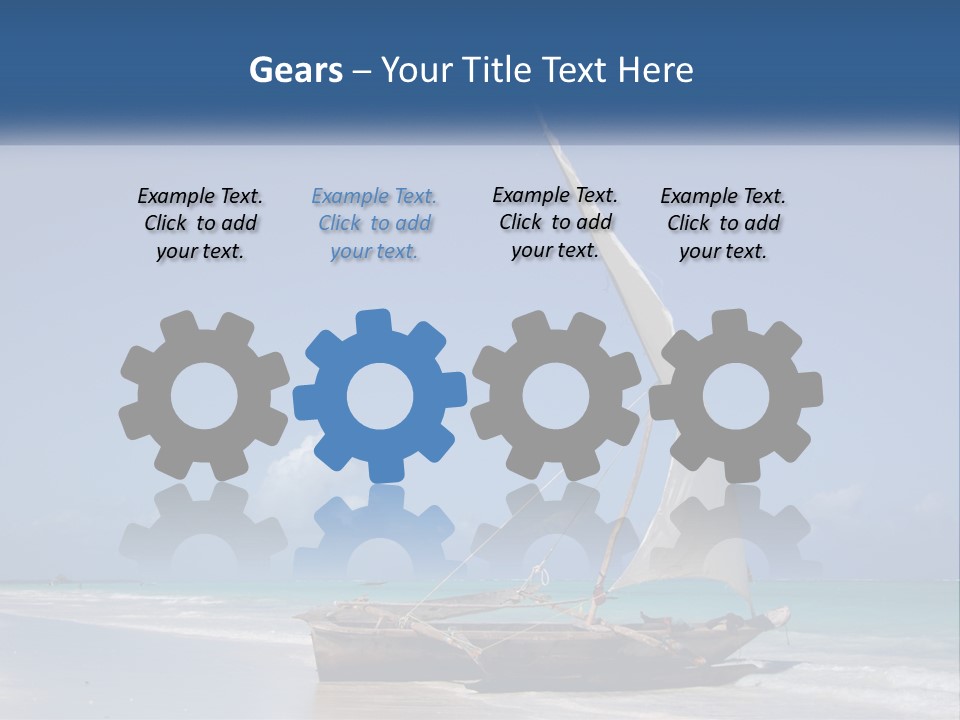 A Boat On The Beach With A Blue Sky In The Background PowerPoint Template