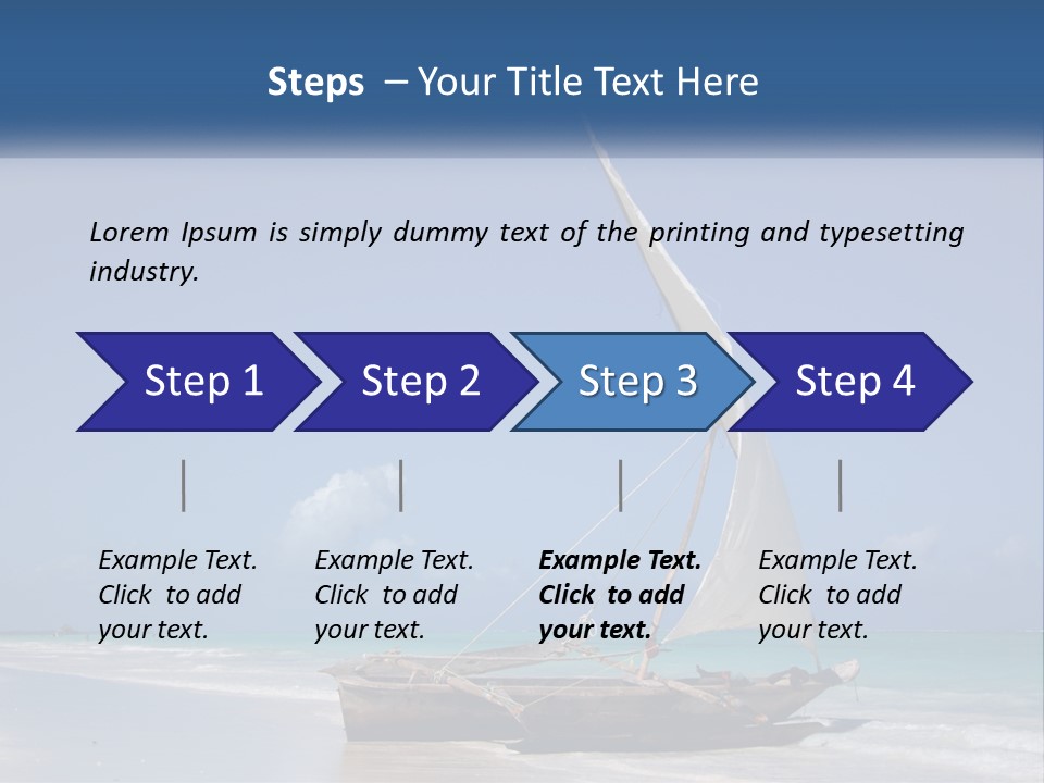 A Boat On The Beach With A Blue Sky In The Background PowerPoint Template