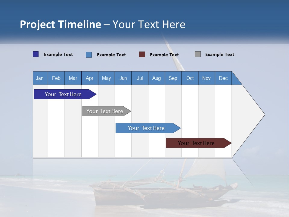 A Boat On The Beach With A Blue Sky In The Background PowerPoint Template