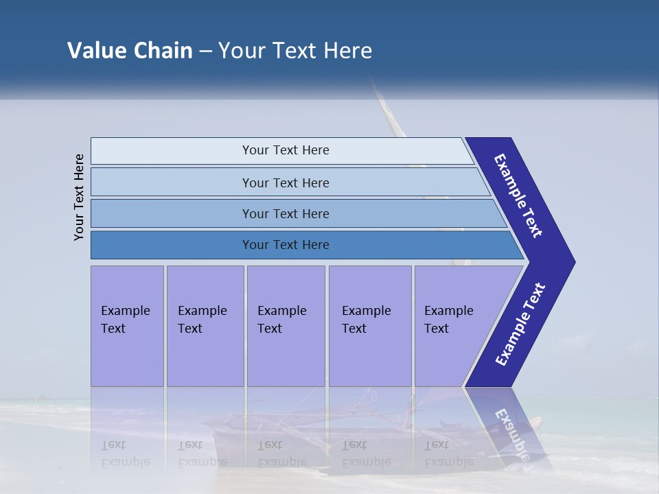 A Boat On The Beach With A Blue Sky In The Background PowerPoint Template