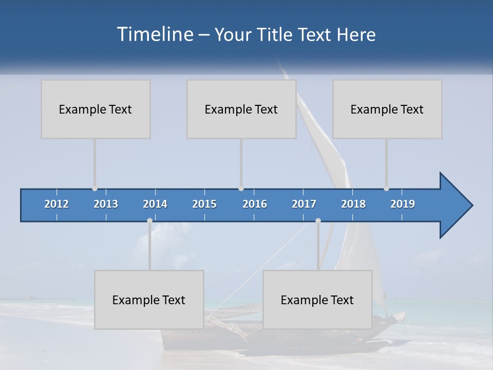 A Boat On The Beach With A Blue Sky In The Background PowerPoint Template