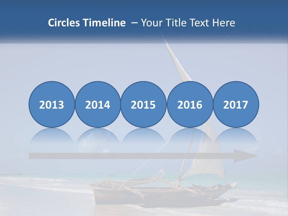 A Boat On The Beach With A Blue Sky In The Background PowerPoint Template