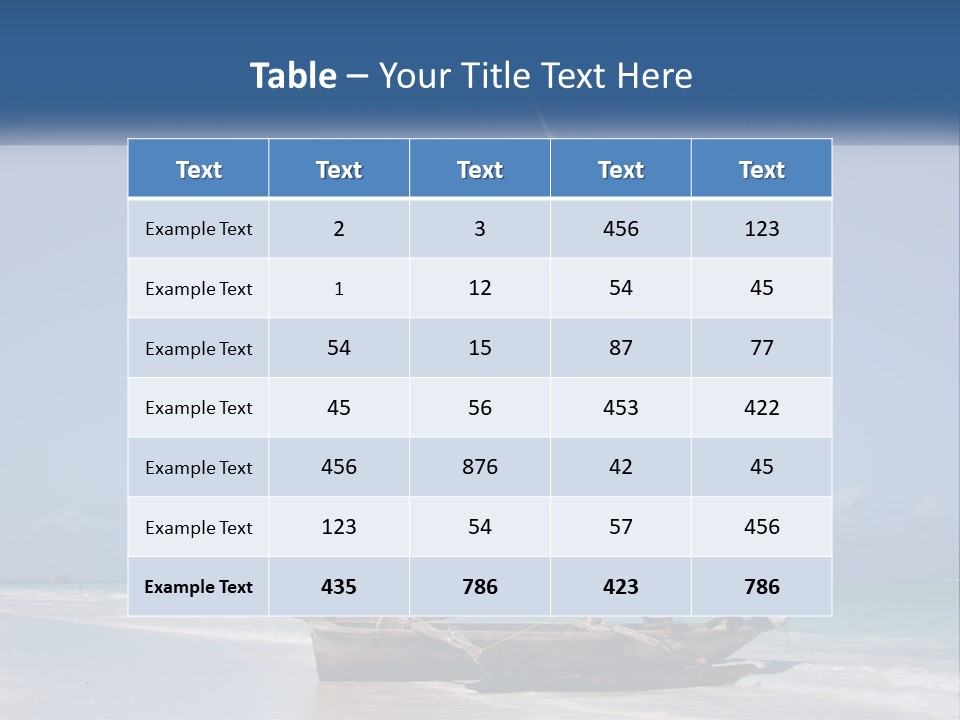 A Boat On The Beach With A Blue Sky In The Background PowerPoint Template