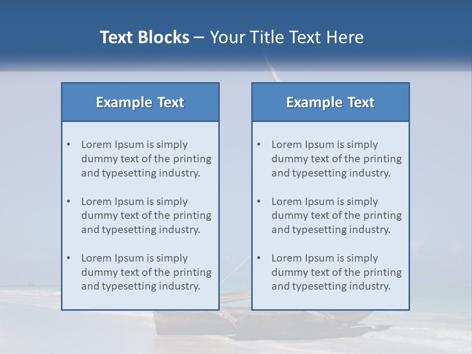 A Boat On The Beach With A Blue Sky In The Background PowerPoint Template