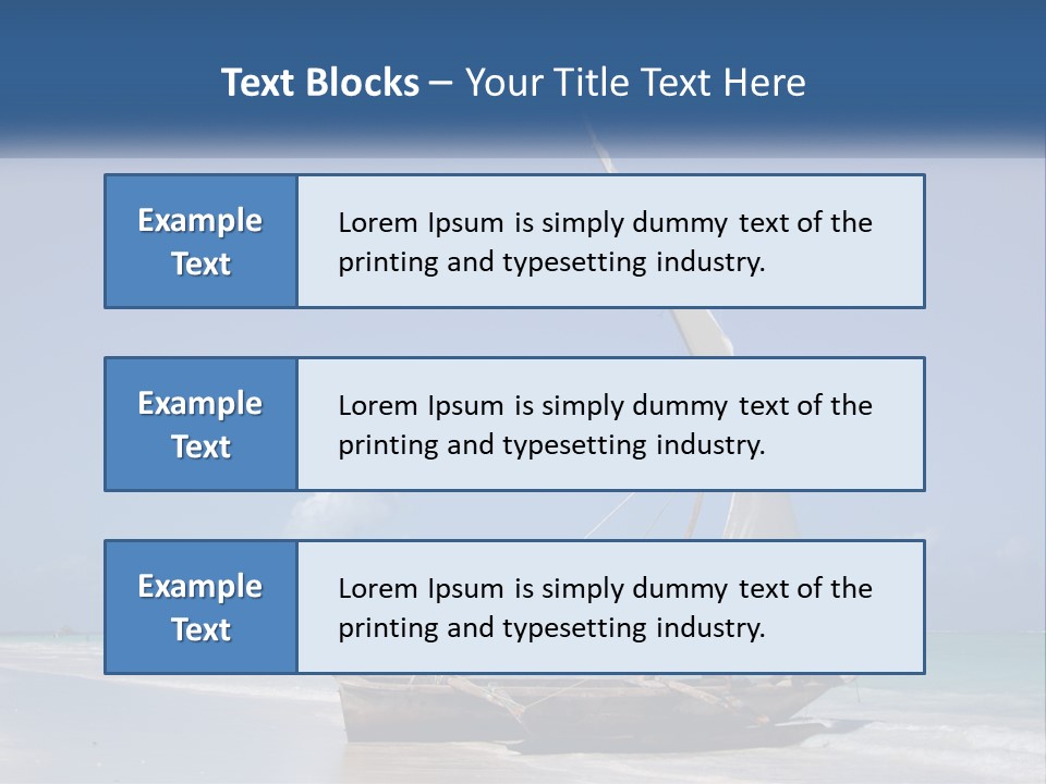 A Boat On The Beach With A Blue Sky In The Background PowerPoint Template