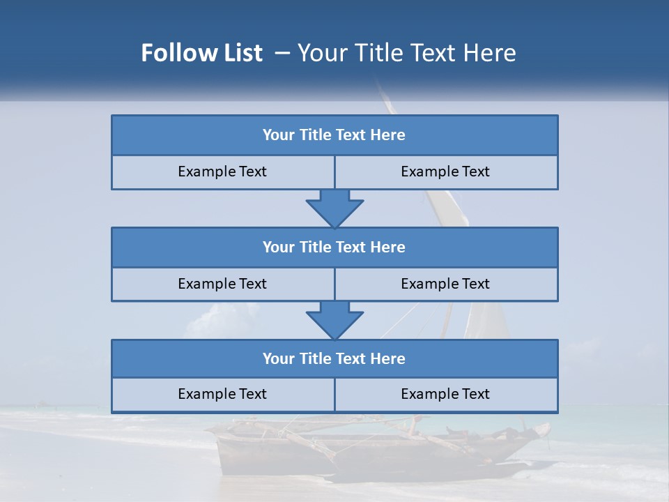 A Boat On The Beach With A Blue Sky In The Background PowerPoint Template