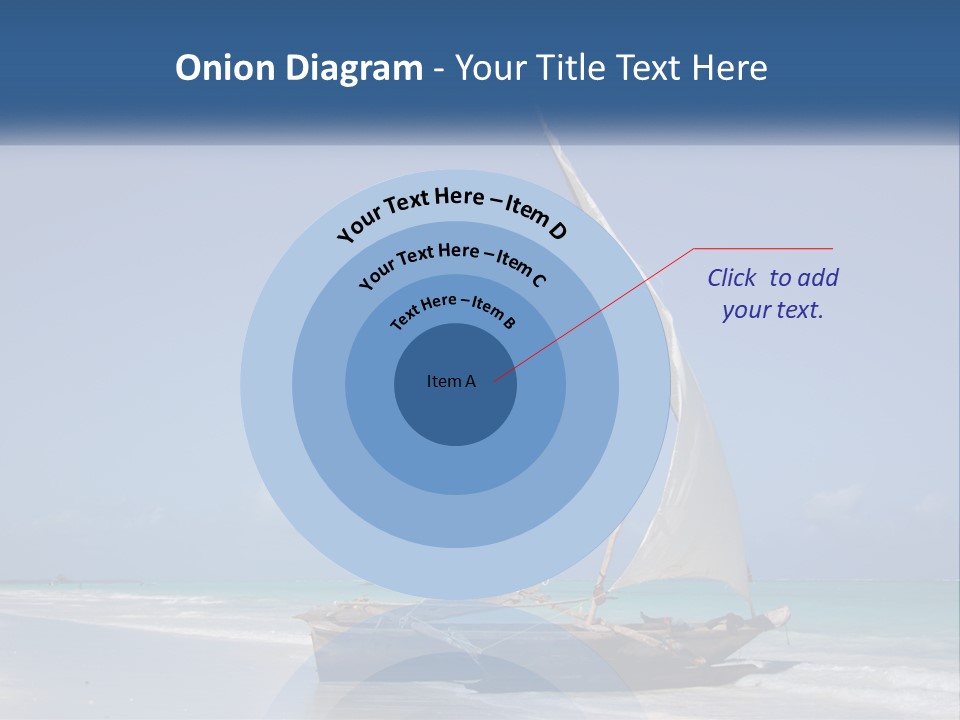 A Boat On The Beach With A Blue Sky In The Background PowerPoint Template