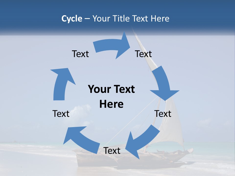 A Boat On The Beach With A Blue Sky In The Background PowerPoint Template