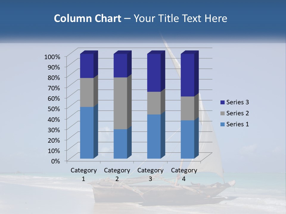 A Boat On The Beach With A Blue Sky In The Background PowerPoint Template