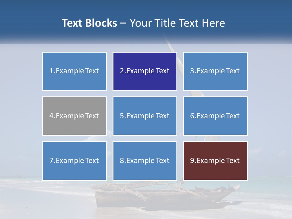 A Boat On The Beach With A Blue Sky In The Background PowerPoint Template