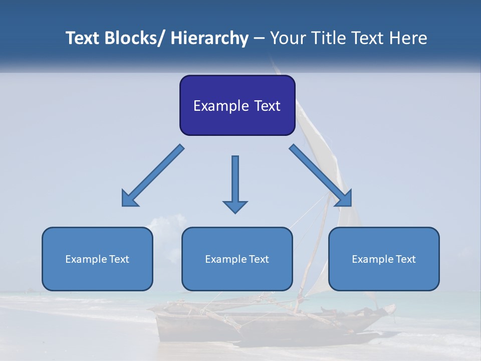 A Boat On The Beach With A Blue Sky In The Background PowerPoint Template