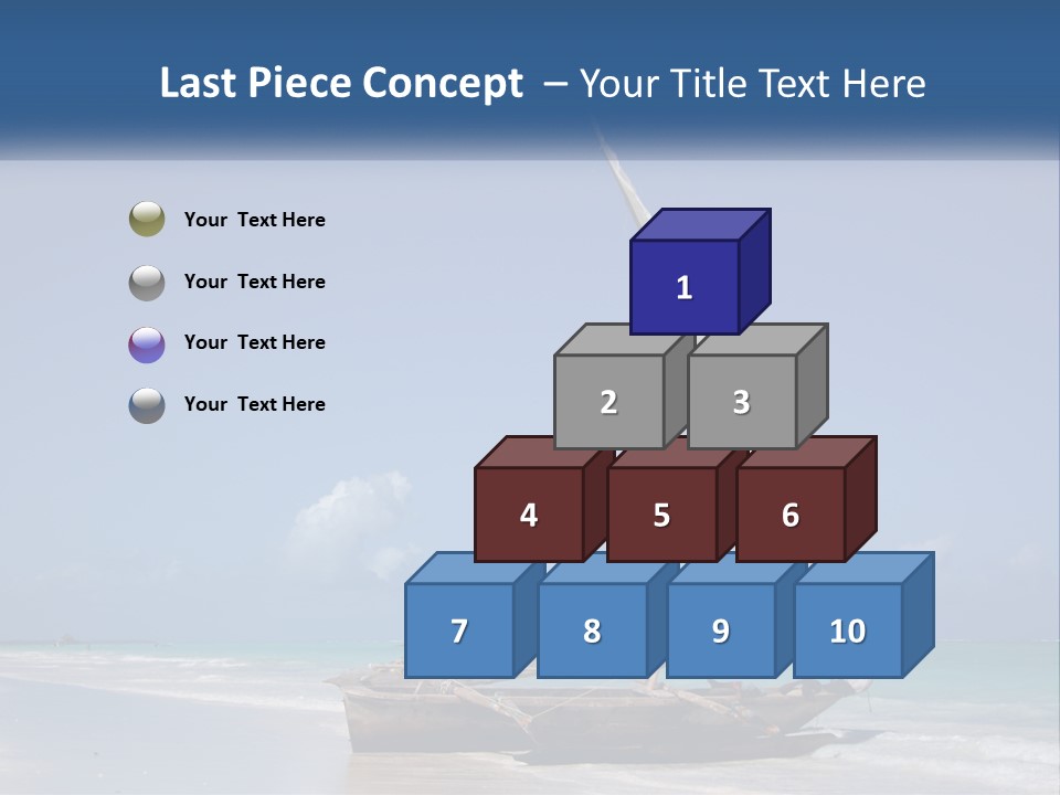 A Boat On The Beach With A Blue Sky In The Background PowerPoint Template