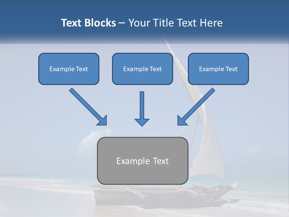 A Boat On The Beach With A Blue Sky In The Background PowerPoint Template