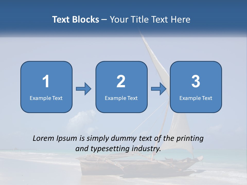 A Boat On The Beach With A Blue Sky In The Background PowerPoint Template