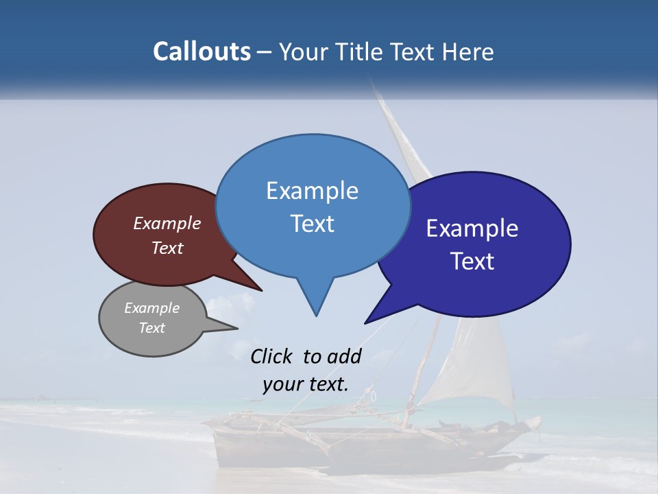 A Boat On The Beach With A Blue Sky In The Background PowerPoint Template