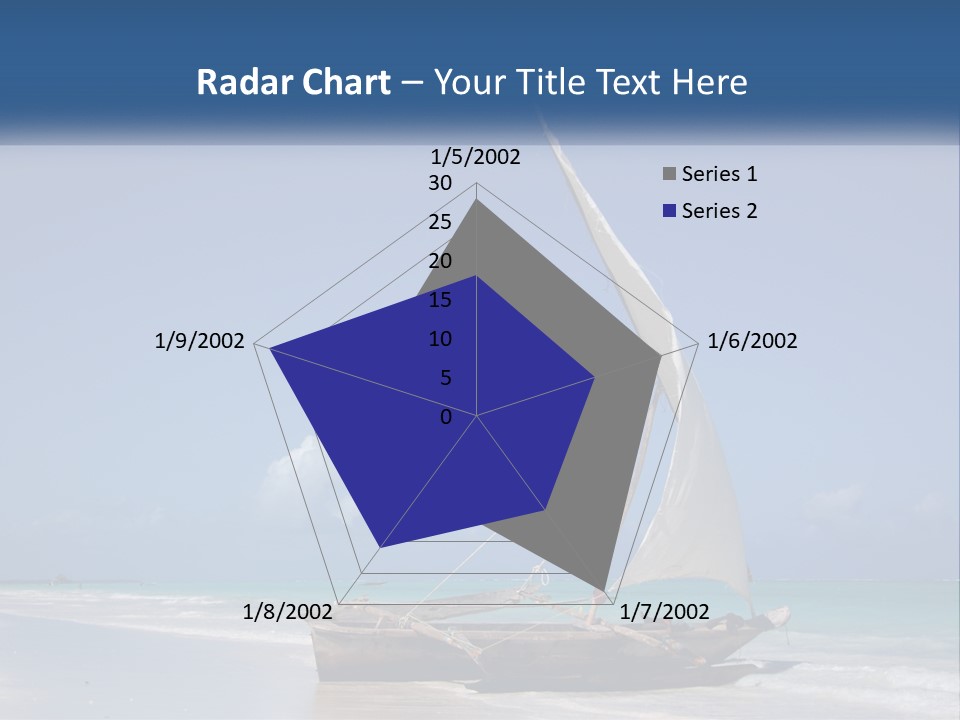 A Boat On The Beach With A Blue Sky In The Background PowerPoint Template