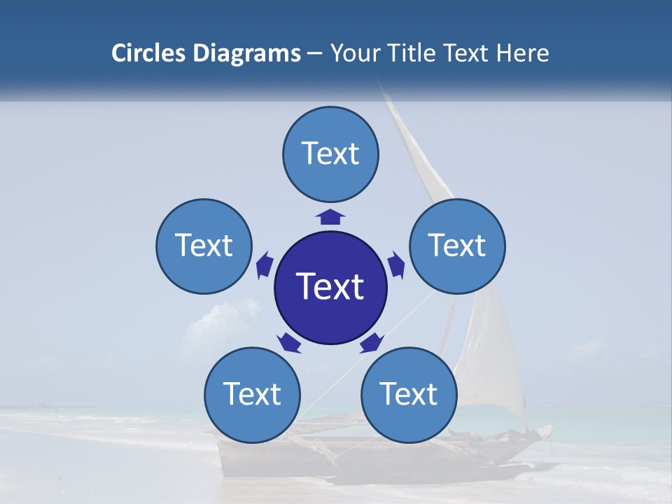 A Boat On The Beach With A Blue Sky In The Background PowerPoint Template