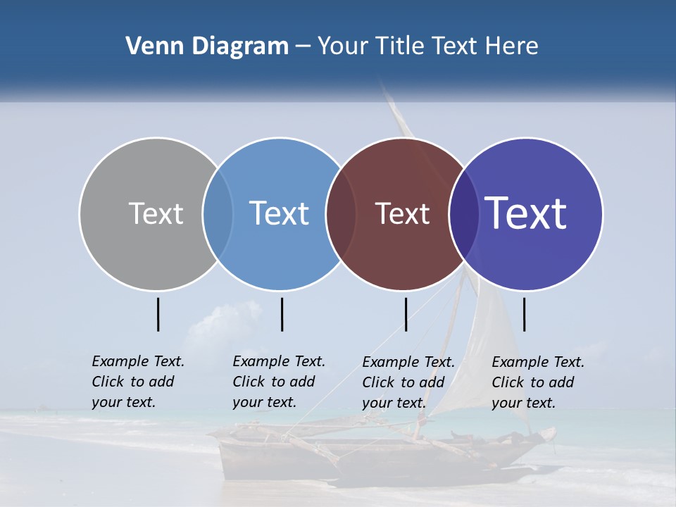 A Boat On The Beach With A Blue Sky In The Background PowerPoint Template