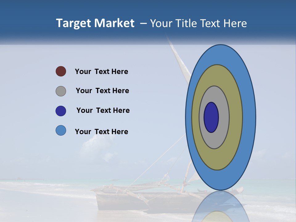 A Boat On The Beach With A Blue Sky In The Background PowerPoint Template