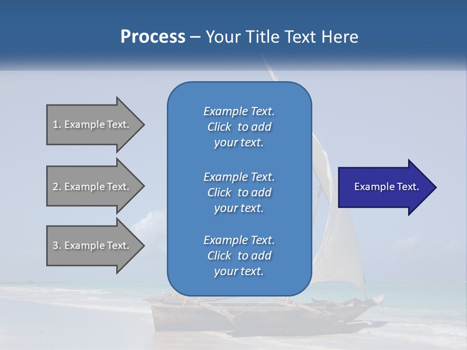 A Boat On The Beach With A Blue Sky In The Background PowerPoint Template