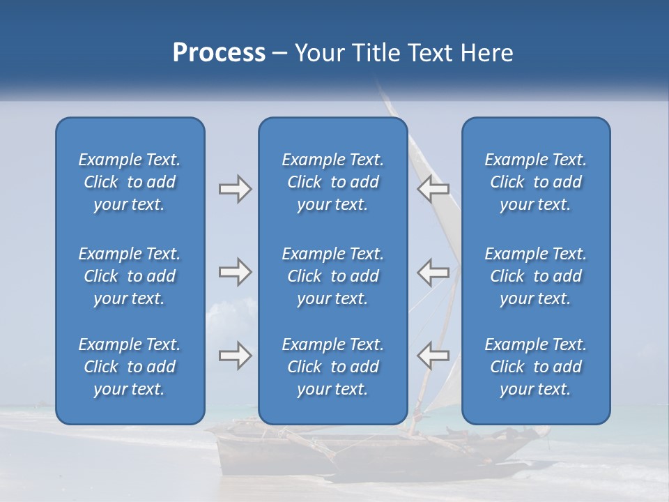 A Boat On The Beach With A Blue Sky In The Background PowerPoint Template