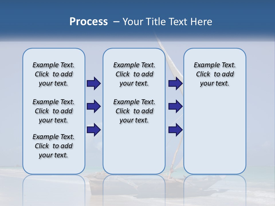 A Boat On The Beach With A Blue Sky In The Background PowerPoint Template