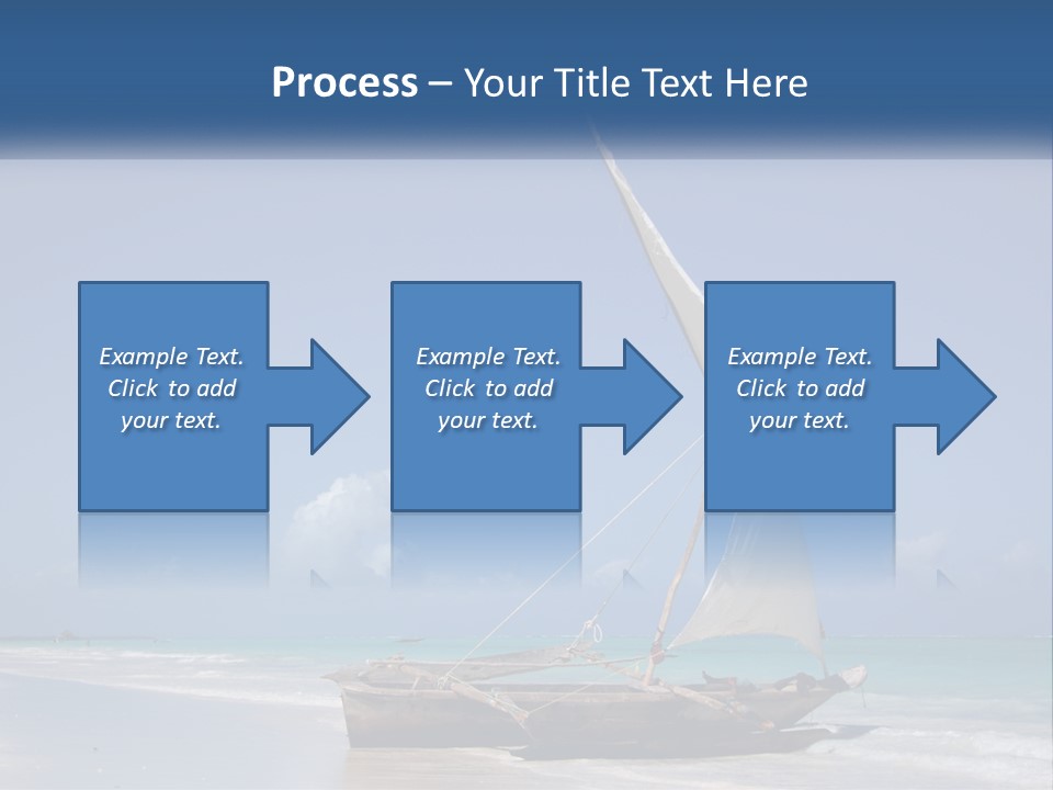 A Boat On The Beach With A Blue Sky In The Background PowerPoint Template