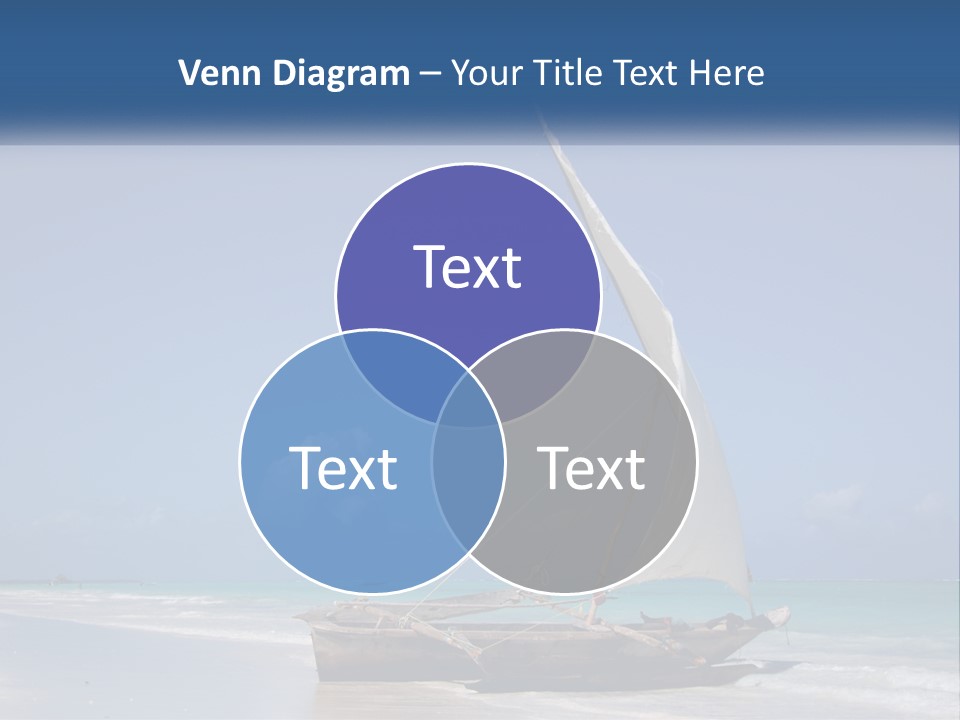 A Boat On The Beach With A Blue Sky In The Background PowerPoint Template