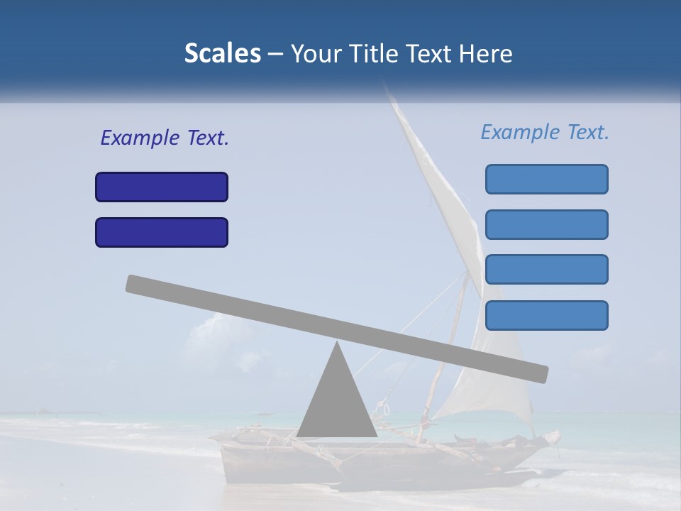 A Boat On The Beach With A Blue Sky In The Background PowerPoint Template