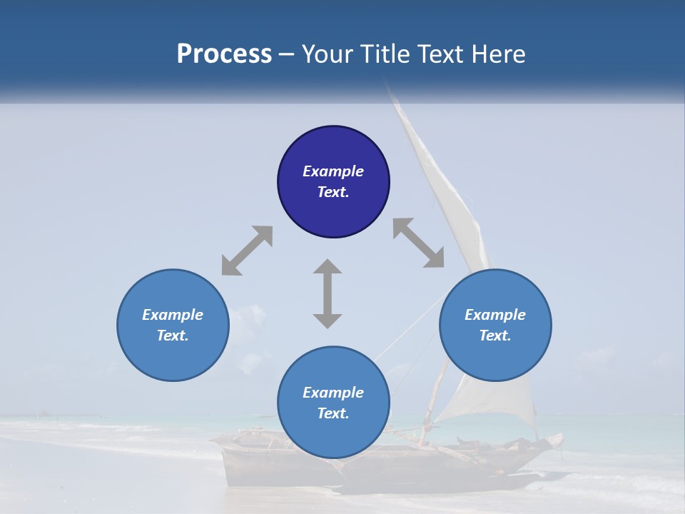 A Boat On The Beach With A Blue Sky In The Background PowerPoint Template