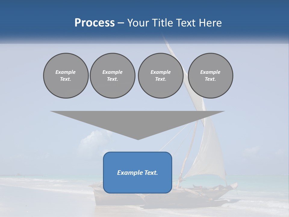 A Boat On The Beach With A Blue Sky In The Background PowerPoint Template