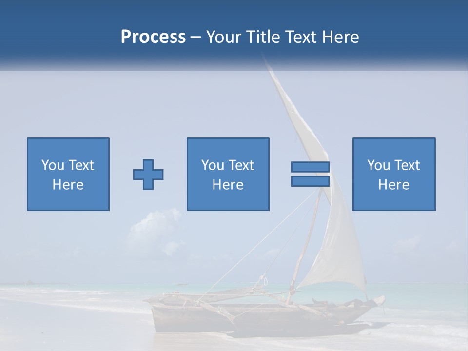 A Boat On The Beach With A Blue Sky In The Background PowerPoint Template