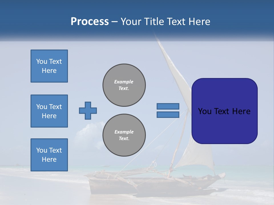 A Boat On The Beach With A Blue Sky In The Background PowerPoint Template
